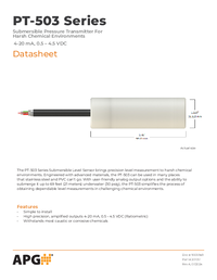 Thumbnail of document Data Sheet - PT-503 Series
